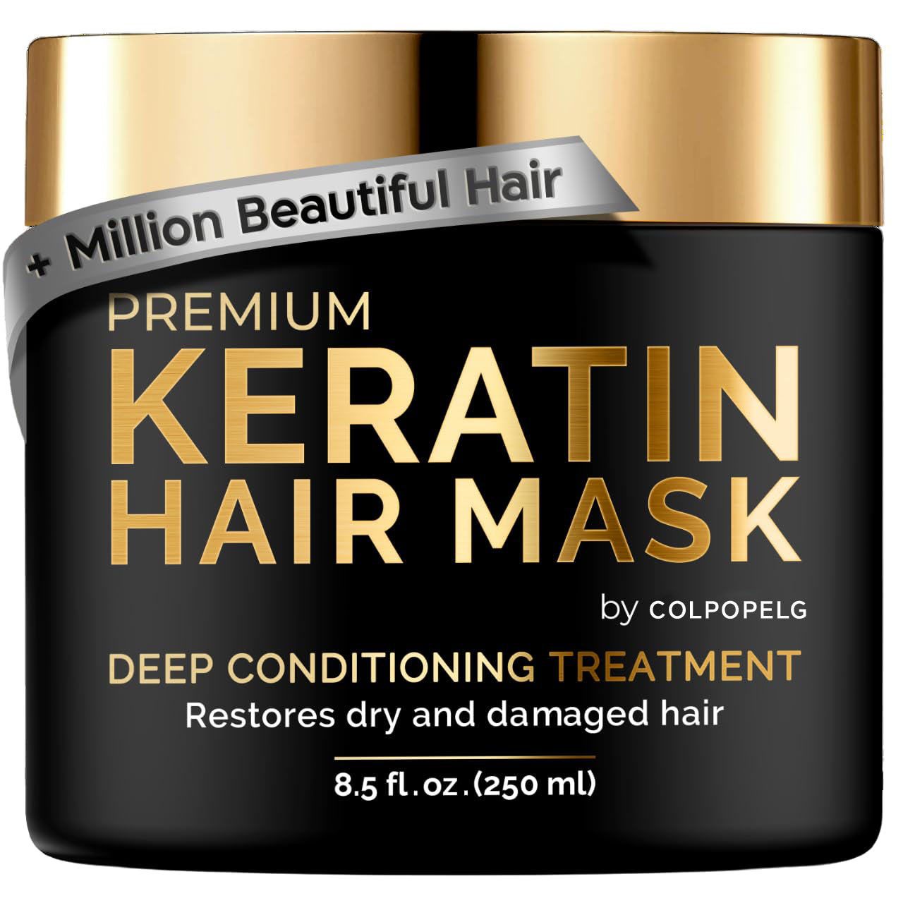 Keratin Hair Mask - Keratin Hair Treatment - Hair Mask for Damaged Hair - Deep Conditioning Hair Mask For Dry Hair - All Hair Types - Vitamin E, Omega 3, 9