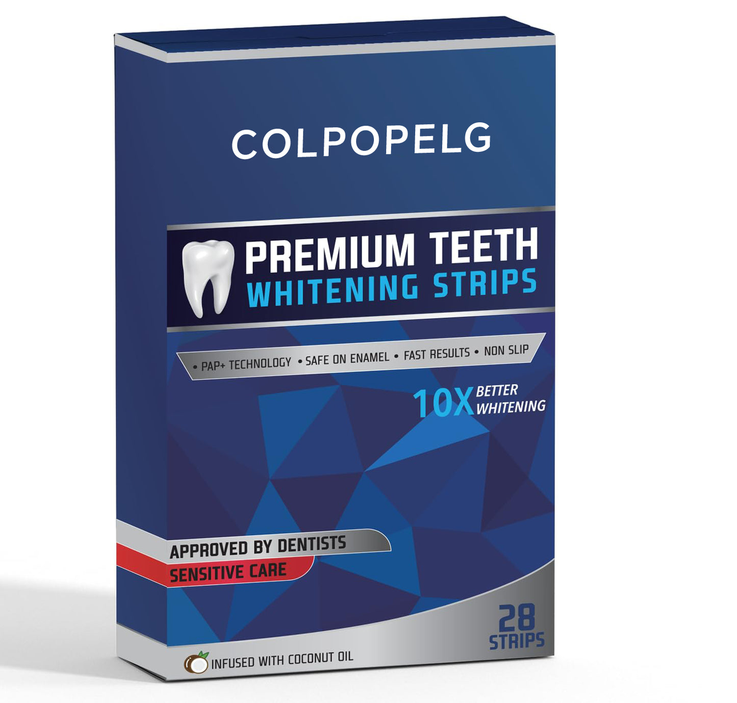 Premium Teeth Whitening Strips,14 Treatments, Non Sensitive, 28 Strips, Enamel Safe, Safe Whitener, Natural Formula