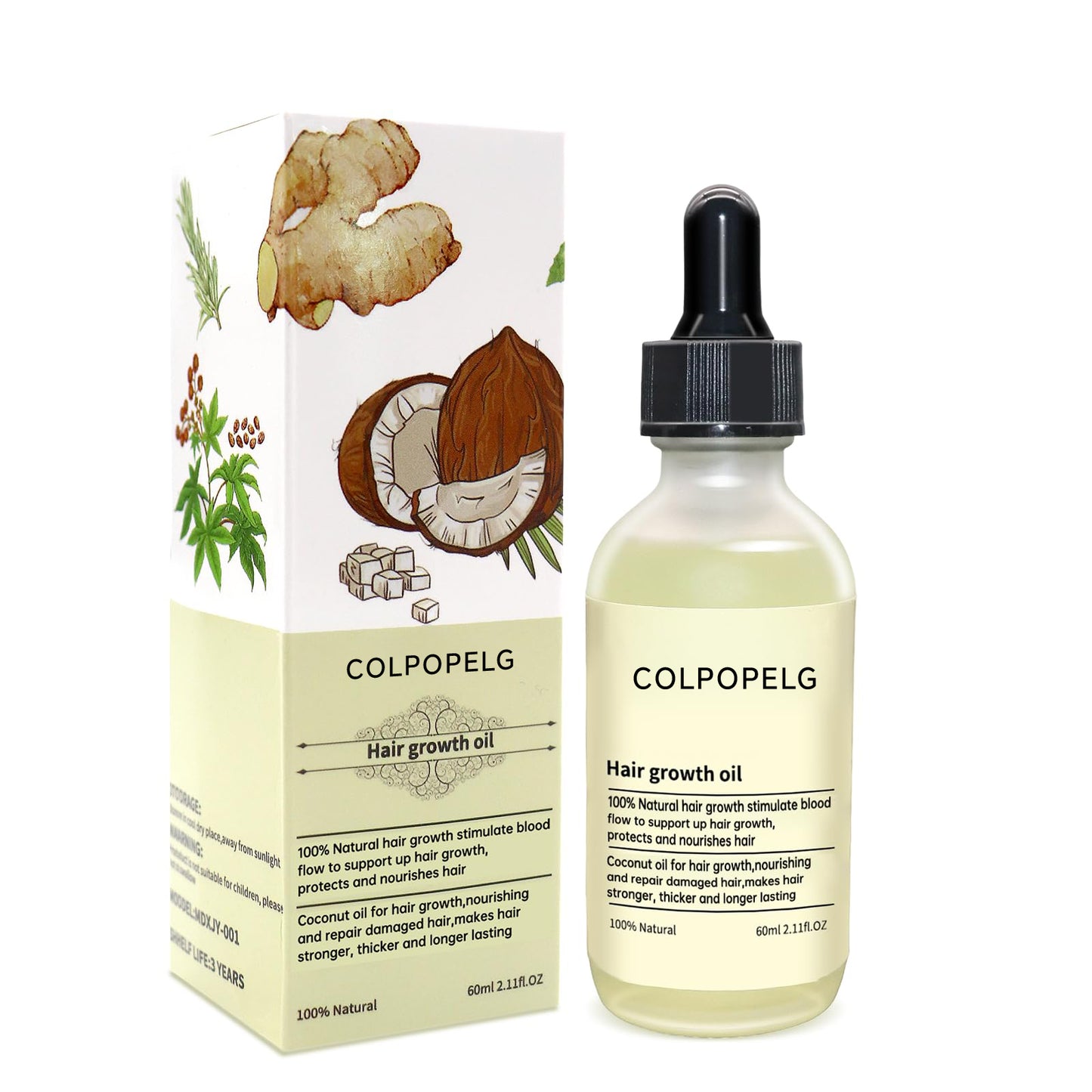 Veganic Natural Hair Growth Oil for Thin Hair Natural Hair Growth Oil for Dry Damaged Hair and Growth for Women & Men