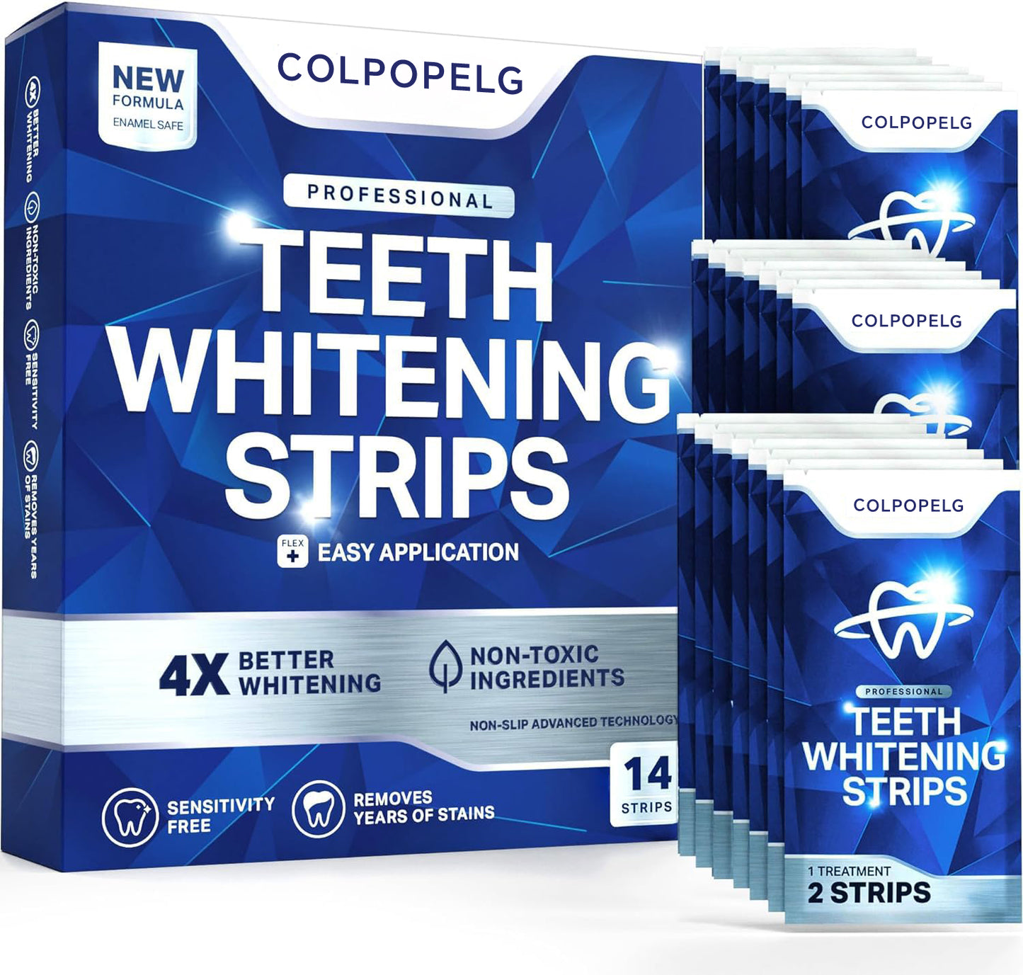 Teeth Whitening Strips – Enamel Safe, Sensitivity Free, Non-Residue Professional Teeth Whitening Kit – Dentist Formulated Pap+ Non-Toxic Teeth Whitener Oral Care