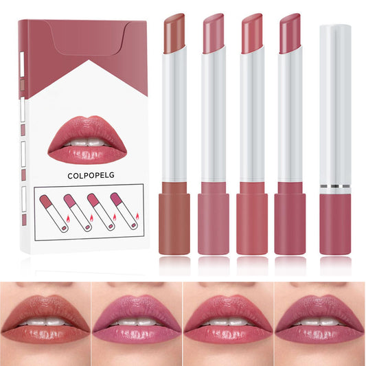 4Pcs Set Cigarette Lipstick Matte Velvet Long Lasting Waterproof Makeup Lipstick