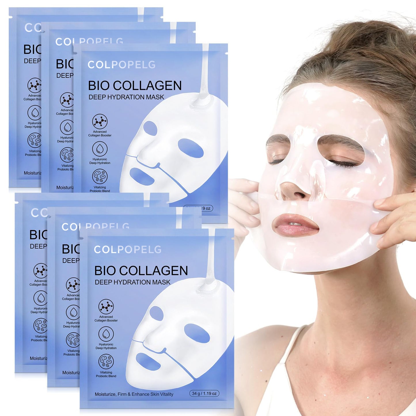 Collagen Overnight Face Mask - Youth Skin Collagen Mask, Korean Glass Skin Face Masks Skincare, Hydrating Overnight Hydrogel Mask, Pore Minimizing, Elasticity Improvement
