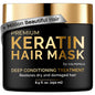 Keratin Hair Mask - Keratin Hair Treatment - Hair Mask for Damaged Hair - Deep Conditioning Hair Mask For Dry Hair - All Hair Types - Vitamin E, Omega 3, 9